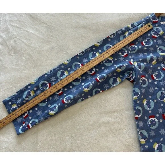 Vintage Disney Store Womens Pajamas Shirt Top Medium Flannel Eeyore Snow Globe - Picture 8 of 11